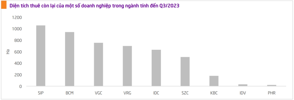 diện tích cho thuê còn lại của IDC