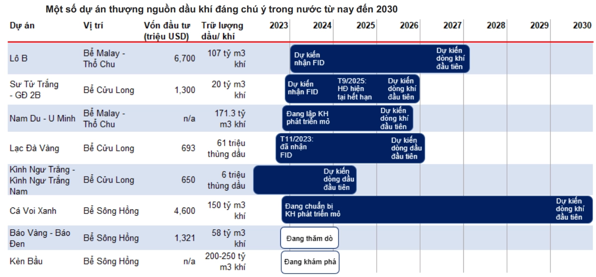 Các dự án dầu khí năm 2024